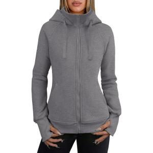 imageANRABESS Womens Zip Up Hoodies Fleece Jackets Long Sleeve Sweatshirts Pockets Casual Fall Fashion Preppy Outfits Y2k ClothesDeep Grey