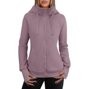 imageANRABESS Womens Zip Up Hoodies Fleece Jackets Long Sleeve Sweatshirts Pockets Casual Fall Fashion Preppy Outfits Y2k ClothesGrey Purple