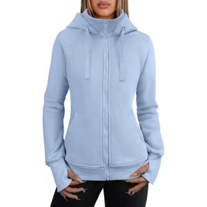 imageANRABESS Womens Zip Up Hoodies Fleece Jackets Long Sleeve Sweatshirts Pockets Casual Fall Fashion Preppy Outfits Y2k ClothesLight Blue