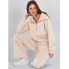 imageANRABESS Women 2 Piece Outfits Sweatsuit Oversized Sweatshirt Sweatpants Tracksuit Sweat Lounge Matching Set 2025 Fall TrendyApricot