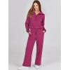 imageANRABESS Women 2 Piece Outfits Sweatsuit Oversized Sweatshirt Sweatpants Tracksuit Sweat Lounge Matching Set 2025 Fall TrendyHot Pink