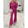 imageANRABESS Women 2 Piece Outfits Sweatsuit Oversized Sweatshirt Sweatpants Tracksuit Sweat Lounge Matching Set 2025 Fall TrendyHot Pink