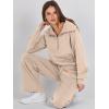 imageANRABESS Women 2 Piece Outfits Sweatsuit Oversized Sweatshirt Sweatpants Tracksuit Sweat Lounge Matching Set 2025 Fall TrendyKhaki