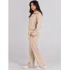 imageANRABESS Women 2 Piece Outfits Sweatsuit Oversized Sweatshirt Sweatpants Tracksuit Sweat Lounge Matching Set 2025 Fall TrendyKhaki