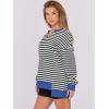 imageANRABESS Womens Oversized Sweatshirt V Neck Long Sleeve Tunic Lightweight Pullover 2025 Spring Casual Tops Teen Girl OutfitsBlack White