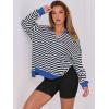 imageANRABESS Womens Oversized Sweatshirt V Neck Long Sleeve Tunic Lightweight Pullover 2025 Spring Casual Tops Teen Girl OutfitsBlack White
