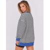 imageANRABESS Womens Oversized Sweatshirt V Neck Long Sleeve Tunic Lightweight Pullover 2025 Spring Casual Tops Teen Girl OutfitsBlack White