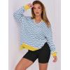 imageANRABESS Womens Oversized Sweatshirt V Neck Long Sleeve Tunic Lightweight Pullover 2025 Spring Casual Tops Teen Girl OutfitsBule White