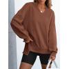 imageANRABESS Womens Oversized Sweatshirt V Neck Long Sleeve Tunic Lightweight Pullover 2025 Spring Casual Tops Teen Girl OutfitsCaramel Brown