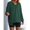 imageANRABESS Womens Oversized Sweatshirt V Neck Long Sleeve Tunic Lightweight Pullover 2025 Spring Casual Tops Teen Girl OutfitsDark Green