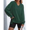 imageANRABESS Womens Oversized Sweatshirt V Neck Long Sleeve Tunic Lightweight Pullover 2025 Spring Casual Tops Teen Girl OutfitsDark Green