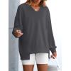imageANRABESS Womens Oversized Sweatshirt V Neck Long Sleeve Tunic Lightweight Pullover 2025 Spring Casual Tops Teen Girl OutfitsDark Grey
