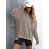 imageANRABESS Womens Oversized Sweatshirt V Neck Long Sleeve Tunic Lightweight Pullover 2025 Spring Casual Tops Teen Girl OutfitsDark Khaki Grey