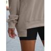 imageANRABESS Womens Oversized Sweatshirt V Neck Long Sleeve Tunic Lightweight Pullover 2025 Spring Casual Tops Teen Girl OutfitsDark Khaki Grey