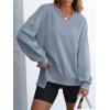 imageANRABESS Womens Oversized Sweatshirt V Neck Long Sleeve Tunic Lightweight Pullover 2025 Spring Casual Tops Teen Girl OutfitsLight Blue