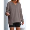 imageANRABESS Womens Oversized Sweatshirt V Neck Long Sleeve Tunic Lightweight Pullover 2025 Spring Casual Tops Teen Girl OutfitsLight Brown