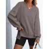 imageANRABESS Womens Oversized Sweatshirt V Neck Long Sleeve Tunic Lightweight Pullover 2025 Spring Casual Tops Teen Girl OutfitsLight Brown