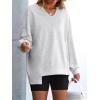 imageANRABESS Womens Oversized Sweatshirt V Neck Long Sleeve Tunic Lightweight Pullover 2025 Spring Casual Tops Teen Girl OutfitsLight Grey