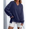imageANRABESS Womens Oversized Sweatshirt V Neck Long Sleeve Tunic Lightweight Pullover 2025 Spring Casual Tops Teen Girl OutfitsNavy Blue