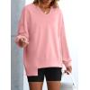 imageANRABESS Womens Oversized Sweatshirt V Neck Long Sleeve Tunic Lightweight Pullover 2025 Spring Casual Tops Teen Girl OutfitsPink