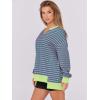 imageANRABESS Womens Oversized Sweatshirt V Neck Long Sleeve Tunic Lightweight Pullover 2025 Spring Casual Tops Teen Girl OutfitsPink Green