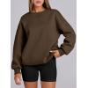 imageANRABESS Womens Sweatshirts Oversized Fleece Crew Neck Pullover Hoodies Casual Comfy 2025 Fall Fashion Basic SweatshirtBrown