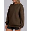 imageANRABESS Womens Sweatshirts Oversized Fleece Crew Neck Pullover Hoodies Casual Comfy 2025 Fall Fashion Basic SweatshirtBrown
