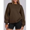 imageANRABESS Womens Sweatshirts Oversized Fleece Crew Neck Pullover Hoodies Casual Comfy 2025 Fall Fashion Basic SweatshirtBrown