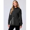 imageANRABESS Womens Turtleneck Sweatshirts Drawstring Waist Pullover Tops Loose Fit Long Sleeve Hoodies 2024 Fall Preppy OutfitsBlack