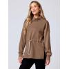imageANRABESS Womens Turtleneck Sweatshirts Drawstring Waist Pullover Tops Loose Fit Long Sleeve Hoodies 2024 Fall Preppy OutfitsBrown