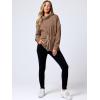 imageANRABESS Womens Turtleneck Sweatshirts Drawstring Waist Pullover Tops Loose Fit Long Sleeve Hoodies 2024 Fall Preppy OutfitsBrown