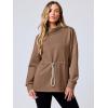 imageANRABESS Womens Turtleneck Sweatshirts Drawstring Waist Pullover Tops Loose Fit Long Sleeve Hoodies 2024 Fall Preppy OutfitsBrown