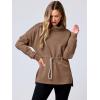 imageANRABESS Womens Turtleneck Sweatshirts Drawstring Waist Pullover Tops Loose Fit Long Sleeve Hoodies 2024 Fall Preppy OutfitsBrown