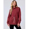 imageANRABESS Womens Turtleneck Sweatshirts Drawstring Waist Pullover Tops Loose Fit Long Sleeve Hoodies 2024 Fall Preppy OutfitsBurgundy