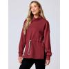 imageANRABESS Womens Turtleneck Sweatshirts Drawstring Waist Pullover Tops Loose Fit Long Sleeve Hoodies 2024 Fall Preppy OutfitsBurgundy