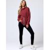 imageANRABESS Womens Turtleneck Sweatshirts Drawstring Waist Pullover Tops Loose Fit Long Sleeve Hoodies 2024 Fall Preppy OutfitsBurgundy