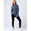 imageANRABESS Womens Turtleneck Sweatshirts Drawstring Waist Pullover Tops Loose Fit Long Sleeve Hoodies 2024 Fall Preppy OutfitsDeep Blue