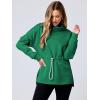 imageANRABESS Womens Turtleneck Sweatshirts Drawstring Waist Pullover Tops Loose Fit Long Sleeve Hoodies 2024 Fall Preppy OutfitsGreen