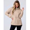 imageANRABESS Womens Turtleneck Sweatshirts Drawstring Waist Pullover Tops Loose Fit Long Sleeve Hoodies 2024 Fall Preppy OutfitsKhaki