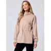 imageANRABESS Womens Turtleneck Sweatshirts Drawstring Waist Pullover Tops Loose Fit Long Sleeve Hoodies 2024 Fall Preppy OutfitsKhaki