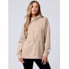imageANRABESS Womens Turtleneck Sweatshirts Drawstring Waist Pullover Tops Loose Fit Long Sleeve Hoodies 2024 Fall Preppy OutfitsKhaki