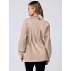 imageANRABESS Womens Turtleneck Sweatshirts Drawstring Waist Pullover Tops Loose Fit Long Sleeve Hoodies 2024 Fall Preppy OutfitsKhaki