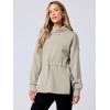 imageANRABESS Womens Turtleneck Sweatshirts Drawstring Waist Pullover Tops Loose Fit Long Sleeve Hoodies 2024 Fall Preppy OutfitsLight Khaki