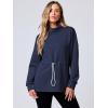 imageANRABESS Womens Turtleneck Sweatshirts Drawstring Waist Pullover Tops Loose Fit Long Sleeve Hoodies 2024 Fall Preppy OutfitsNavy Blue