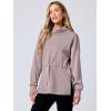 imageANRABESS Womens Turtleneck Sweatshirts Drawstring Waist Pullover Tops Loose Fit Long Sleeve Hoodies 2024 Fall Preppy OutfitsNutmeg