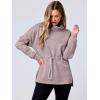 imageANRABESS Womens Turtleneck Sweatshirts Drawstring Waist Pullover Tops Loose Fit Long Sleeve Hoodies 2024 Fall Preppy OutfitsNutmeg