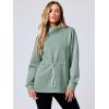 imageANRABESS Womens Turtleneck Sweatshirts Drawstring Waist Pullover Tops Loose Fit Long Sleeve Hoodies 2024 Fall Preppy OutfitsPea Green