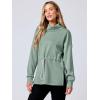 imageANRABESS Womens Turtleneck Sweatshirts Drawstring Waist Pullover Tops Loose Fit Long Sleeve Hoodies 2024 Fall Preppy OutfitsPea Green
