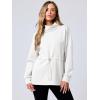 imageANRABESS Womens Turtleneck Sweatshirts Drawstring Waist Pullover Tops Loose Fit Long Sleeve Hoodies 2024 Fall Preppy OutfitsWhite