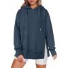 imageANRABESS Women Oversized Hoodies Side Zipper Fleece Long Sweatshirts Lightweight Tunic Pullover 2024 Fall Trendy ClothesNavy Blue